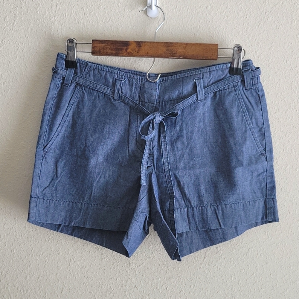 J. Crew City Fit Belted Chambray Shorts size 0